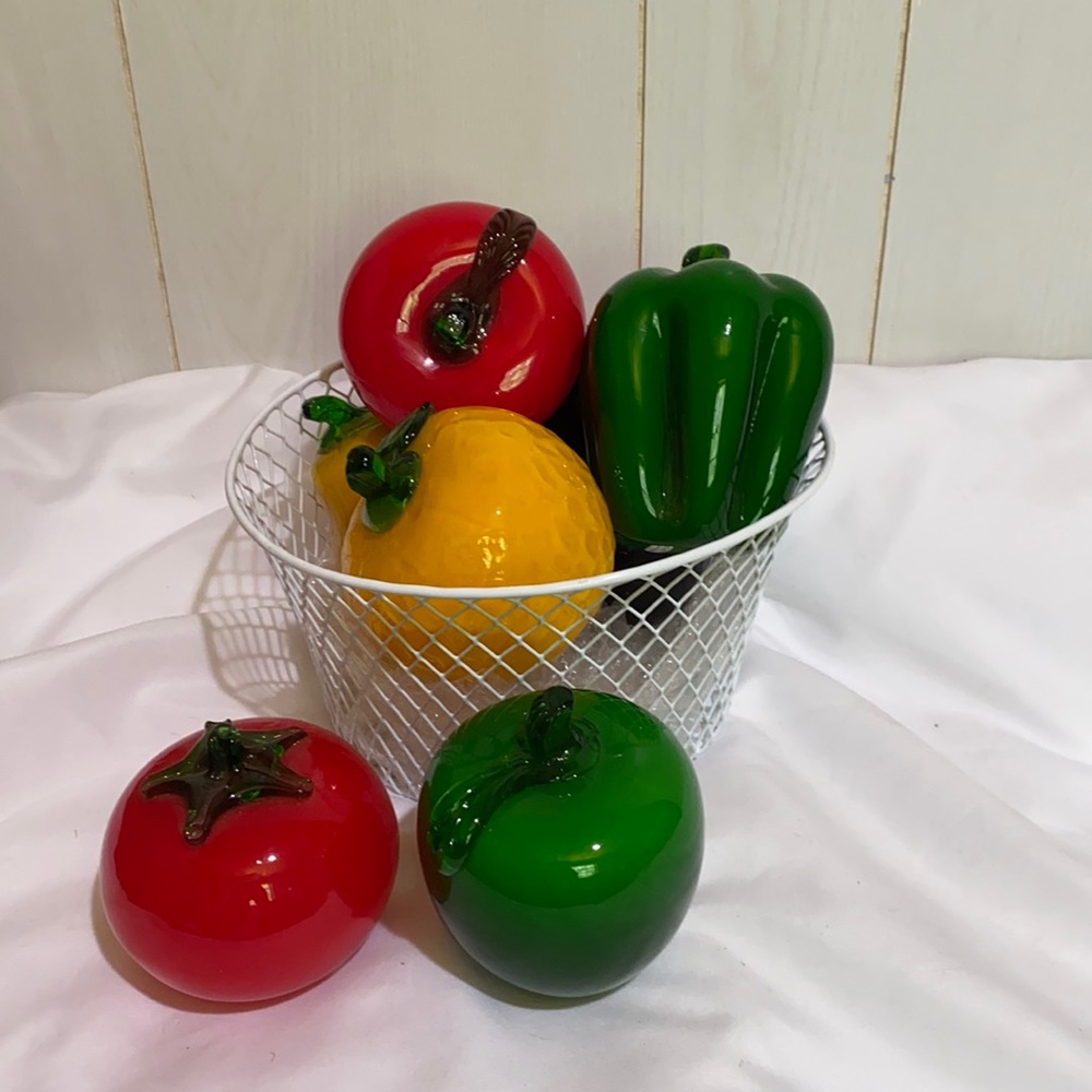 Glass fruit and vegetables